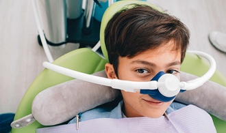 child being administered nitrous oxide