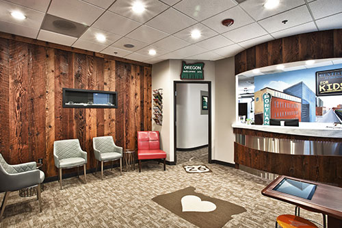 Front desk reception area, The Dentists at Orenco for Kids