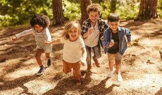 Group of children playing outside