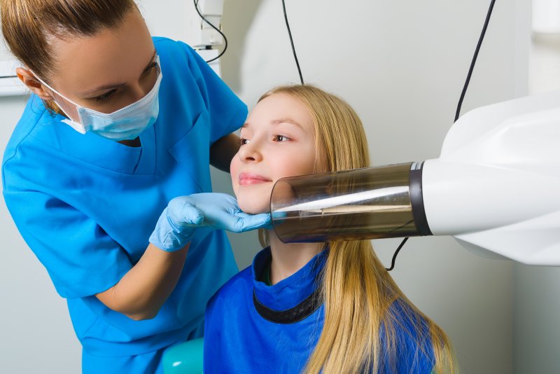 child getting a dental x-ray